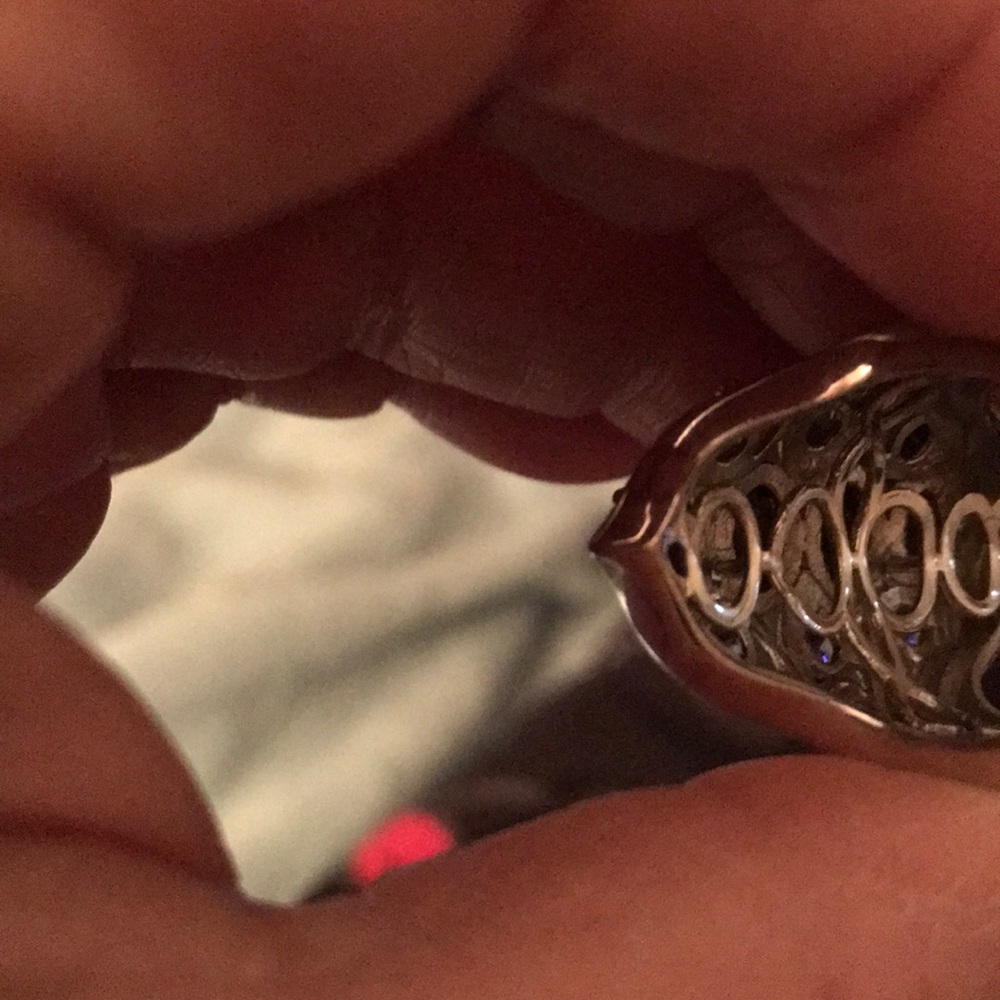 Blue opal ring/// silver